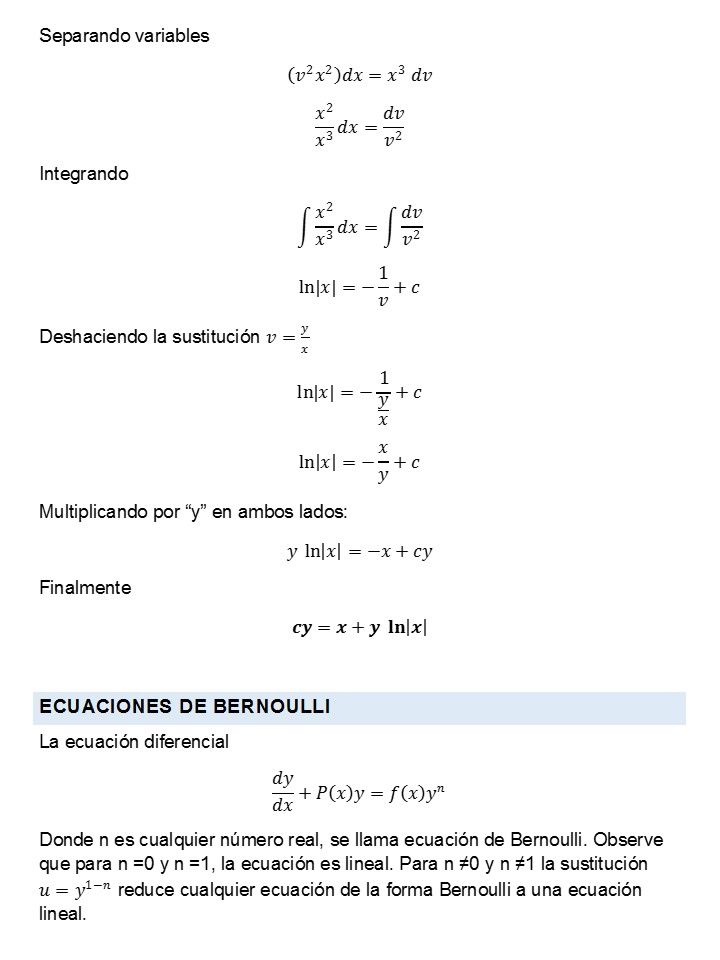 Encuadre de conocimientos Ecuaciones Diferenciales