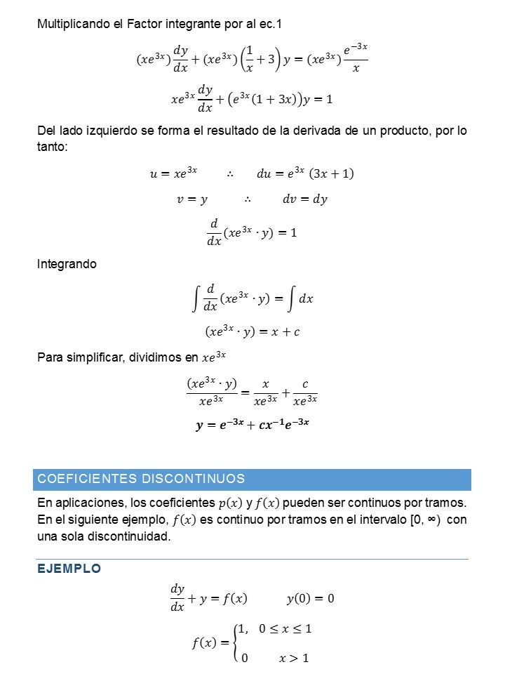 Encuadre de conocimientos Ecuaciones Diferenciales