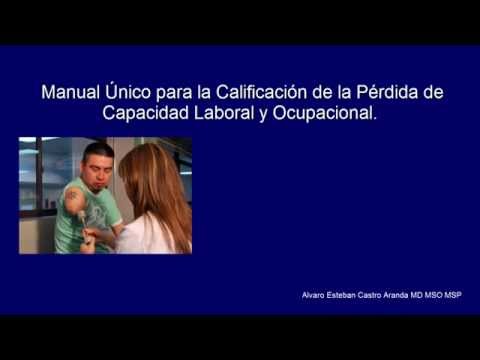 MANUAL ÚNICO PARA LA CALIFICACIÓN DE LA PÉRDIDA DE LA CAPACIDAD LABORAL Y OCUPACIONAL