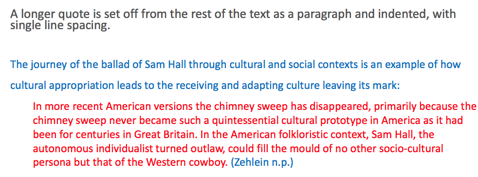 Direct quotation from academic source A longer quote is ..
