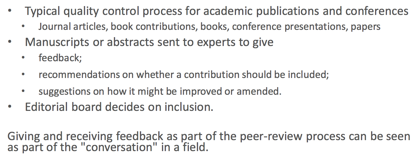 Quality control: peer review