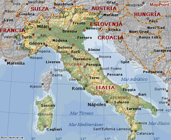 Ubicacion geogarfica :Peninsula italica
