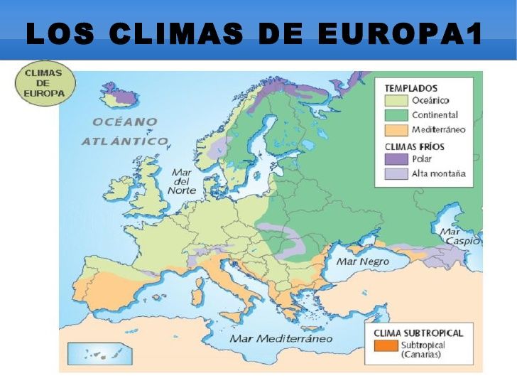 CITA LOS TIPOS DE CLIMAS EUROPEOS