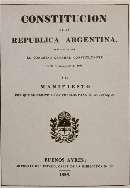 Constitución de 1826: pretendía aplicar la autonomía política de las provincias