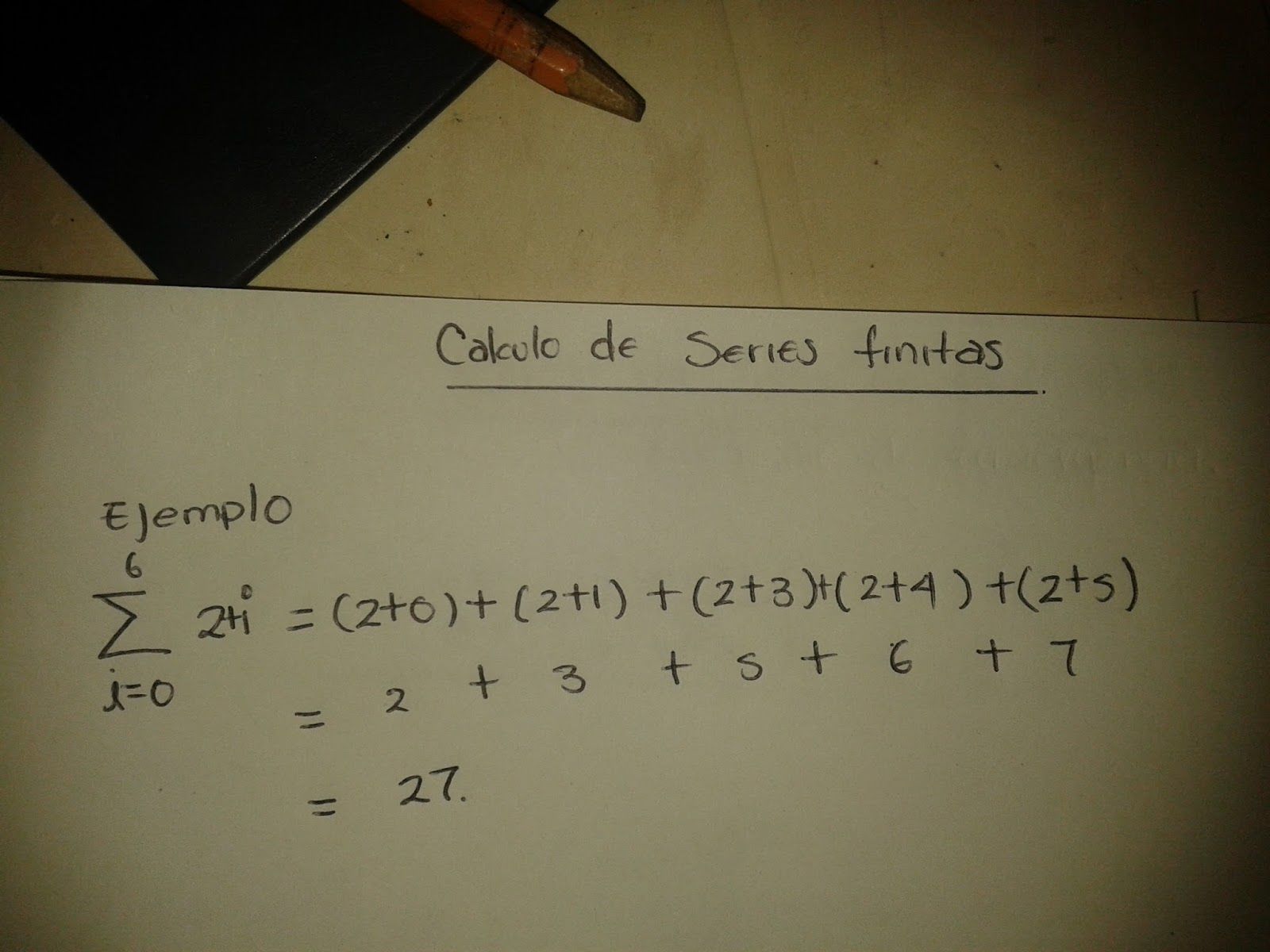SERIE FINITA EJEMPLOS