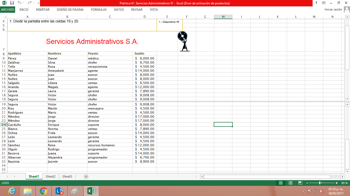 diapositivas excel