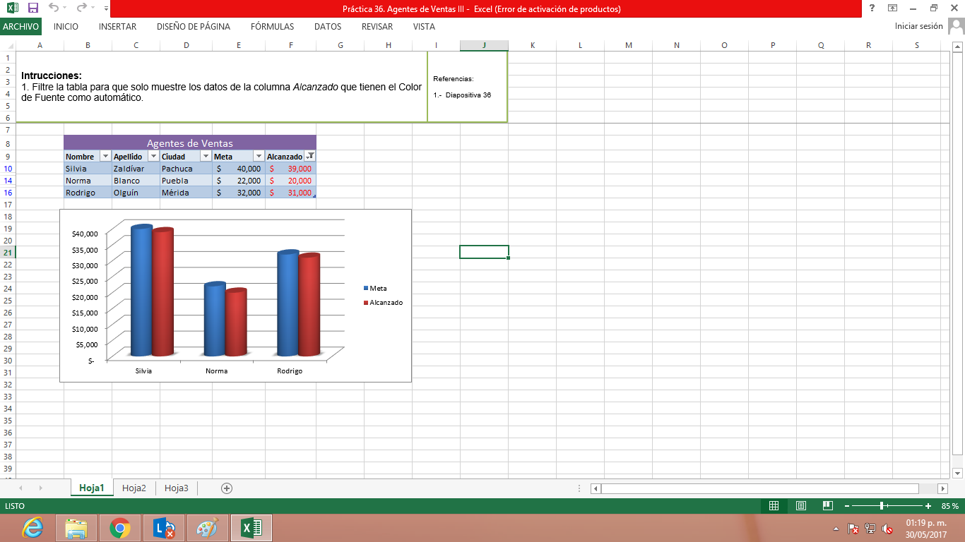diapositivas excel