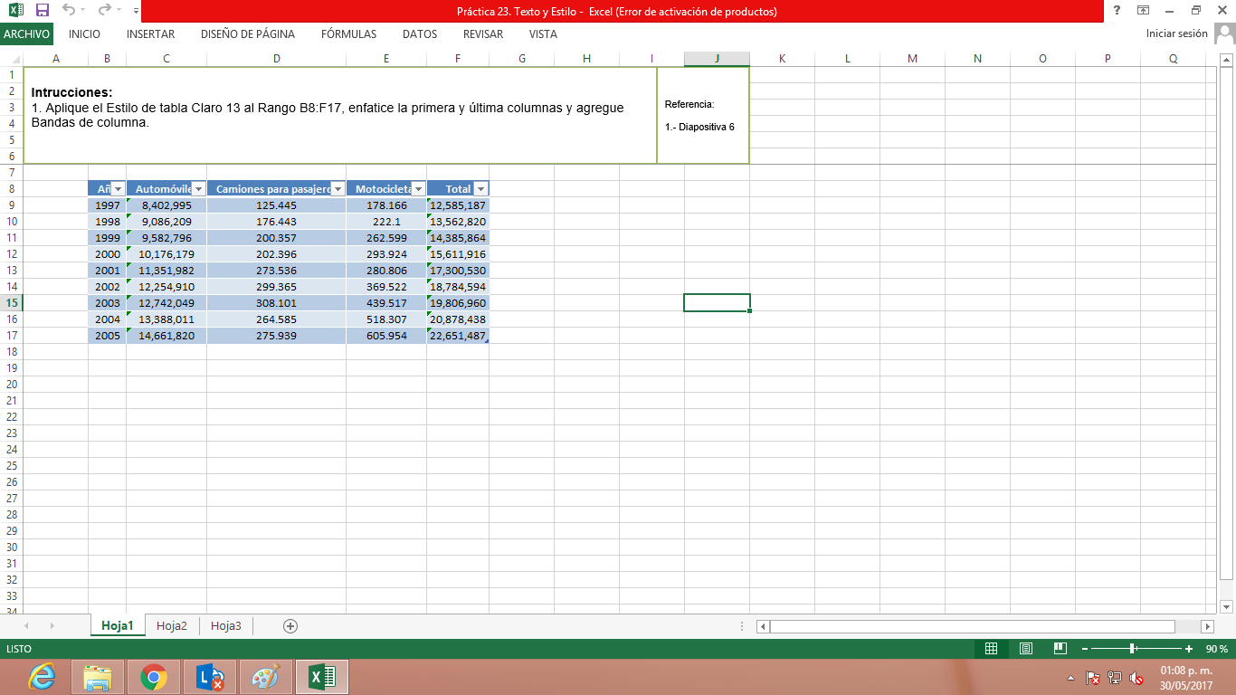 diapositivas excel