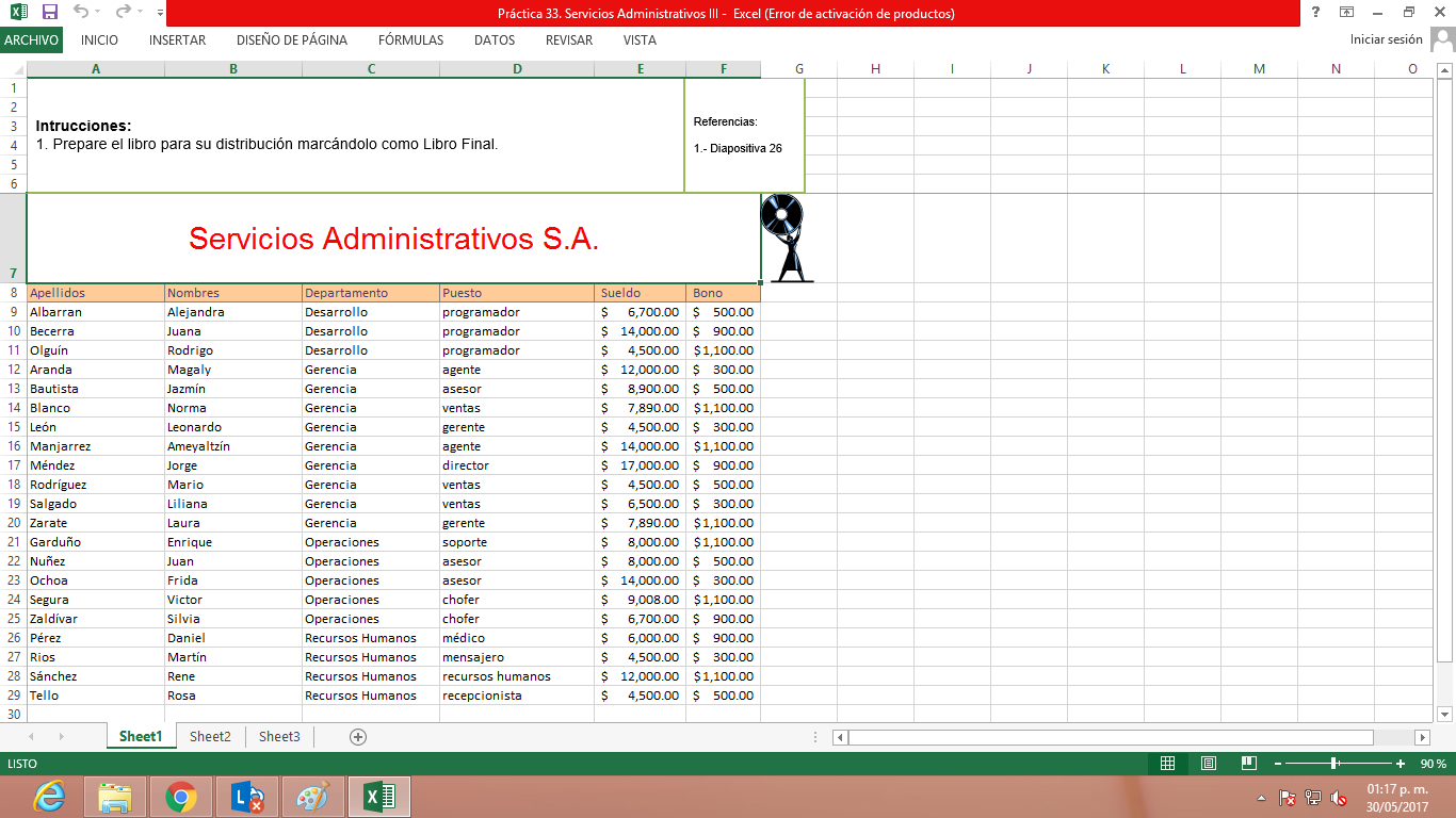 diapositivas excel