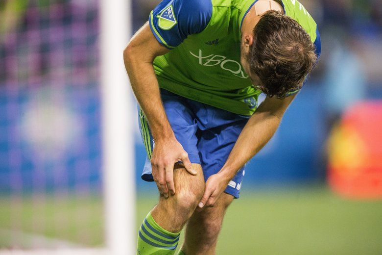 Knee sprain this can result from a blow to the knee or a sudden twist. There could be pain throughout the leg.