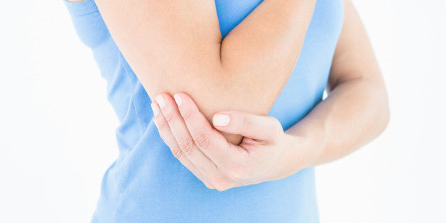 the joint between the upper and lower arm
