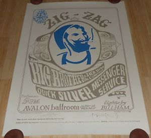Stanley Mouse and Alton Kelly, Zig-Zag, Big Brother and the holding Company, 1966 Poster art MJ rolling papers KK influence: line preciio...