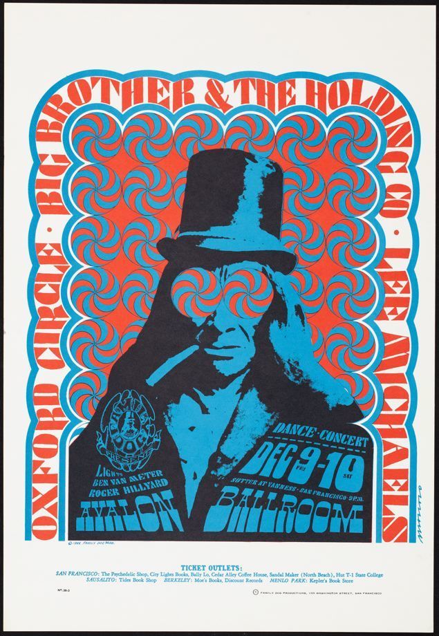 Victo Moscoso, Oxford Circle at the Avalon, 1966, Poster