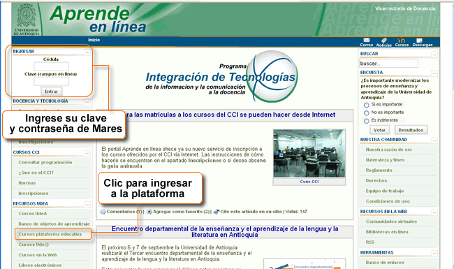 PORTAL DE LA PLATAFORMA