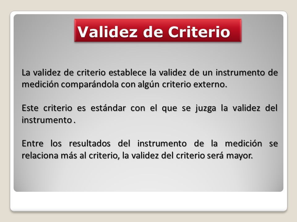 VALIDEZ DE CRITERIO