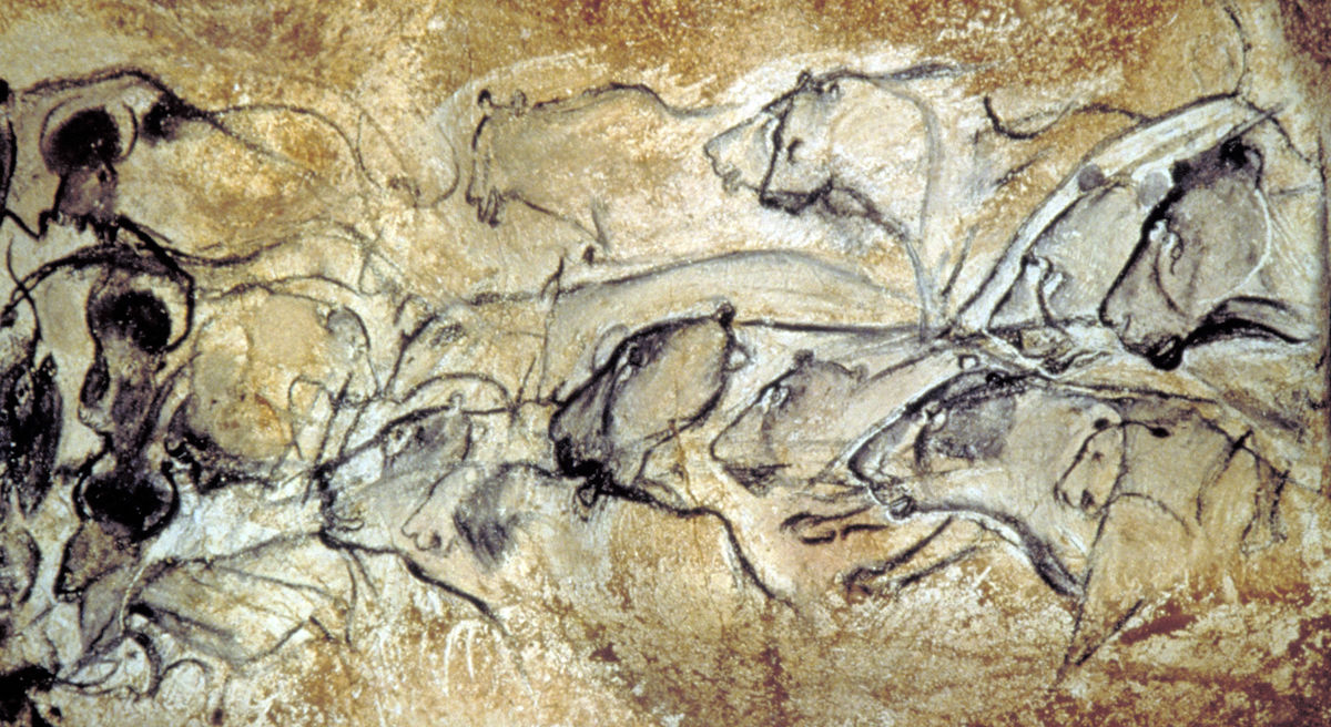 Pintura rupestre de la cova de chauvet pont d'arc (lleons)