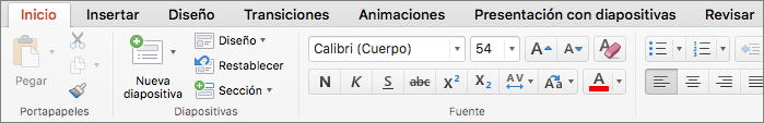 Partes de power point
