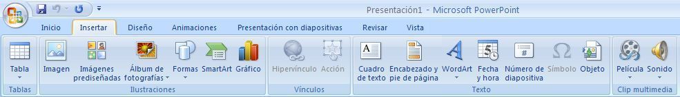 Partes de power point