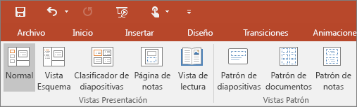 Partes de power point