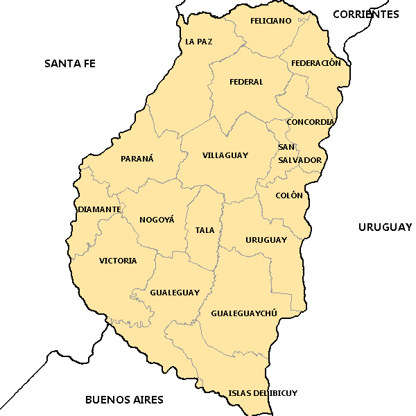 El mapa político de Entre Ríos