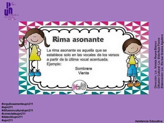 TIPOS DE RIMA: ASONANTE
