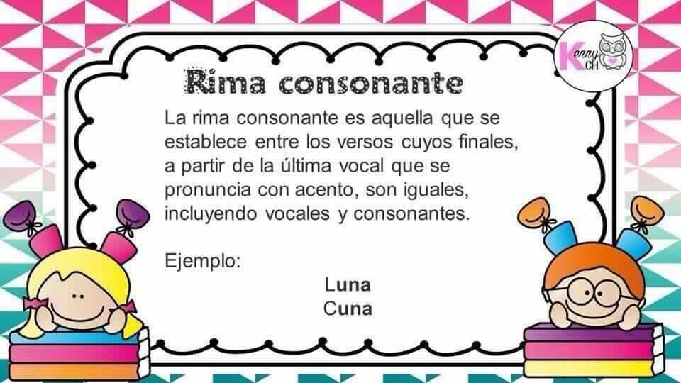TIPOS DE RIMA: CONSONANTE