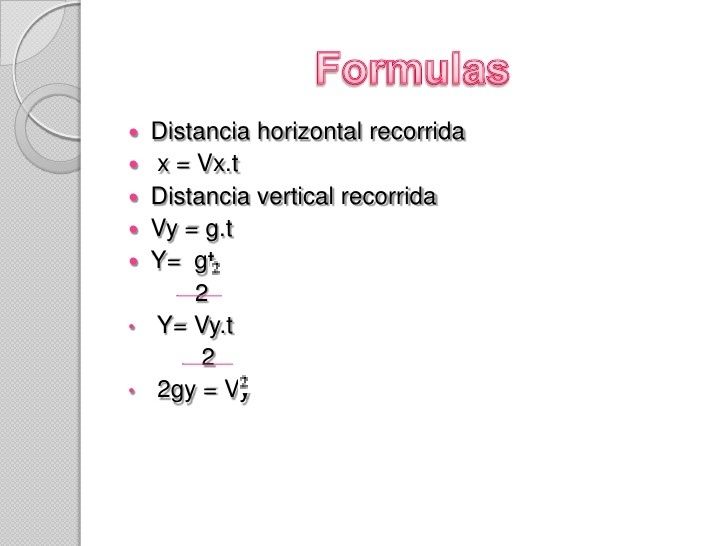 FORMULA DISTANCIA HORIZONTAL