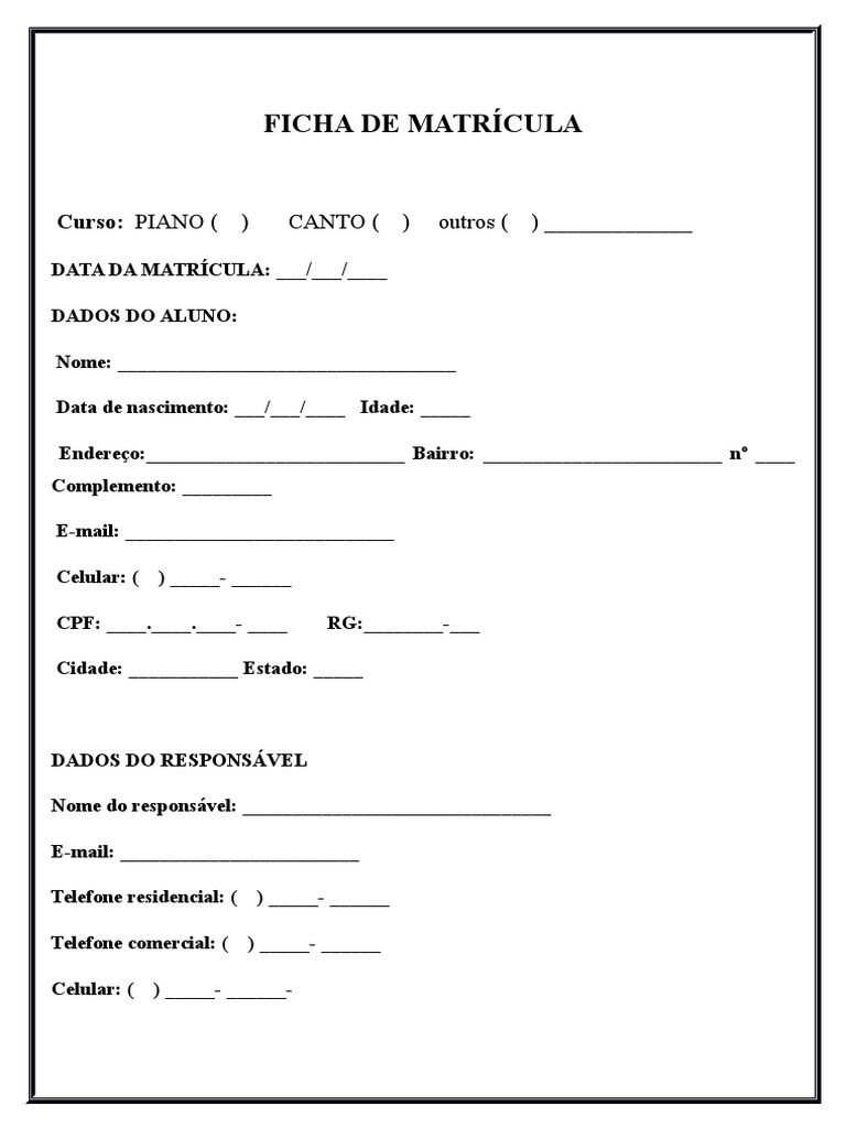 Ficha de matrícula