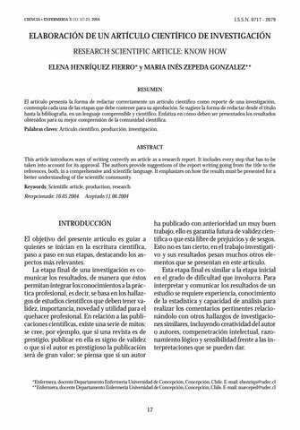 TIPOS DE ARTÍCULO CIENTÍFICO