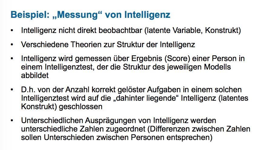 Was ist Operationalisierung? Beispiel: „Messung“ von Intelligenz
