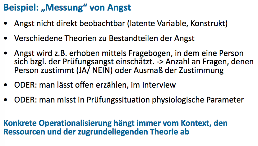 Was ist Operationalisierung? Beispiel: „Messung“ von Angst
