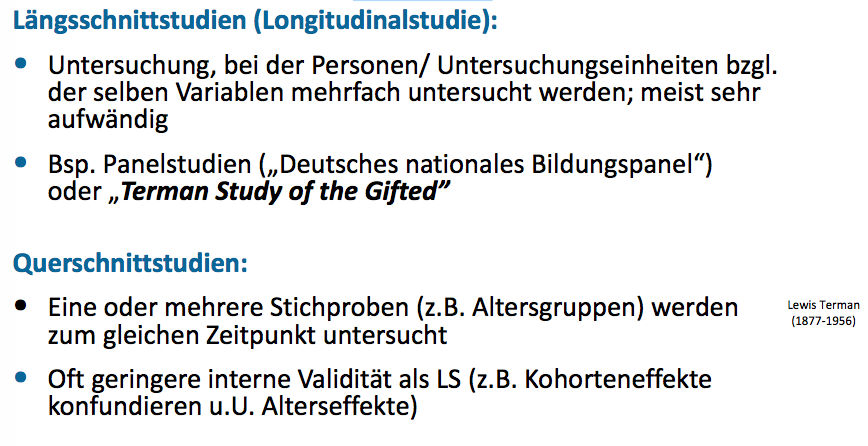 Längsschnittlicher – querschnittlicher Ansatz