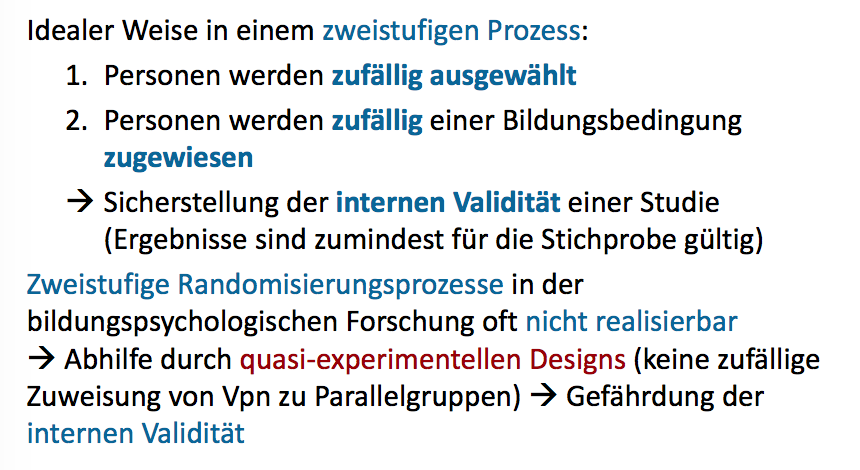 Randomisierung zweistufigen Prozess