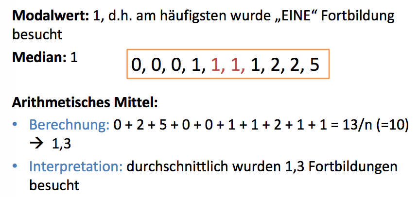 Maße der zentralen Tendenz