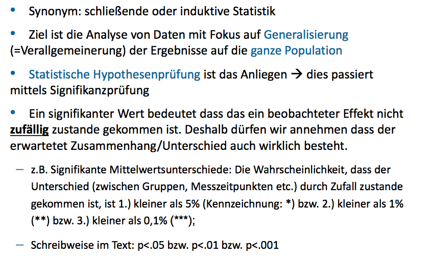 Inferenzstatistik Was ist ein signifikanter Wert?