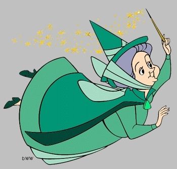 Es mujer, de tez blanca, alta, su vestimenta es de color verde, muy amable y cariñosa. Además usa varita mágica ...¿Quién es?