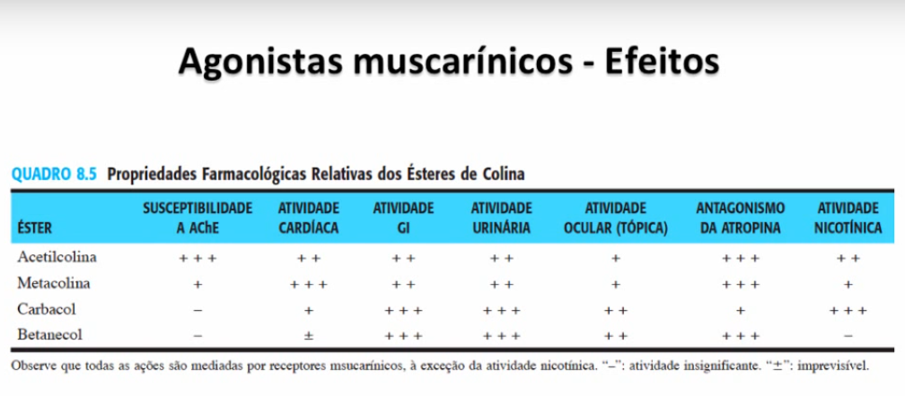 Agonistas e antagonistas dos receptores muscarínicos