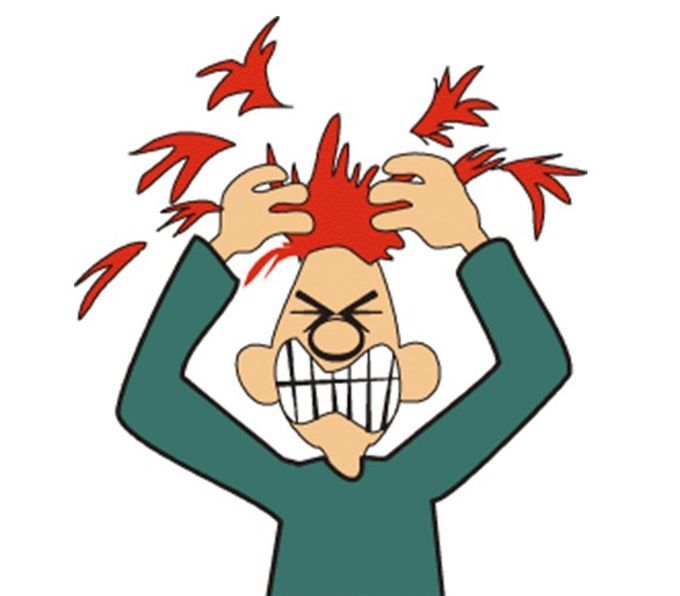 zum Haare raufend