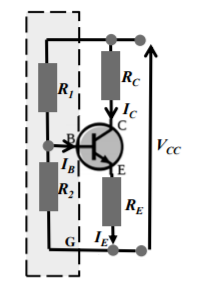 What does a voltage divider bias transistor circuit look like?