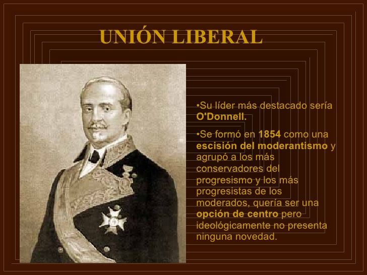 ¿Nombre del partido que lideraba O,Donell y que participó con Espartero en el bienio progresista?