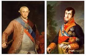 ¿Cuál era el nombre de los dos reyes de España de la dinastía de los borbones implicados en las abdicaciones de Bayona?