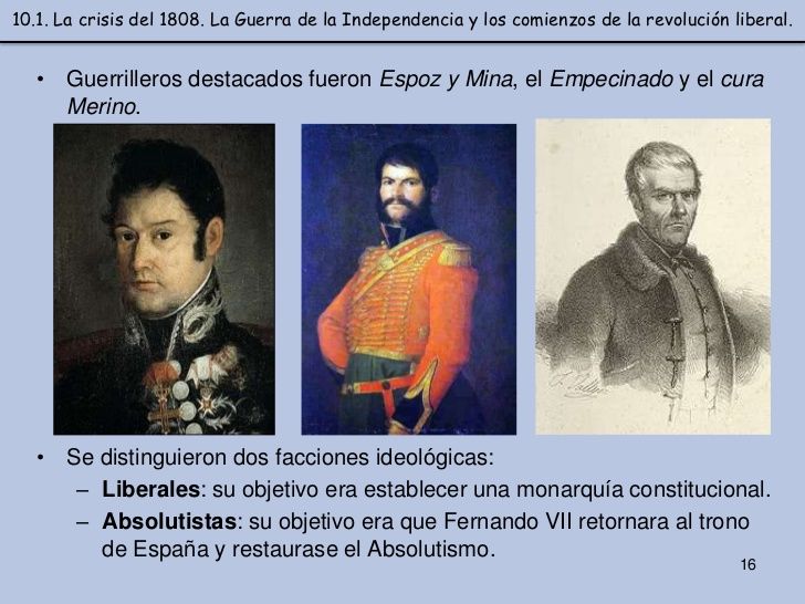 Cita el nombre del algún guerrillero o líder de la guerra de guerrillas