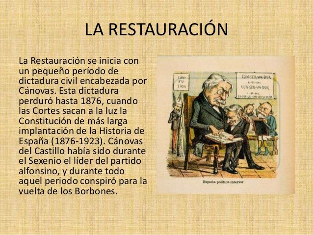 Describe el inicio de la Restauración