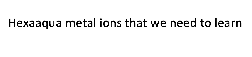 3.2.6 Reactions of ions in aqueous solution