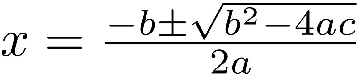 What does the quadratic formula look like?