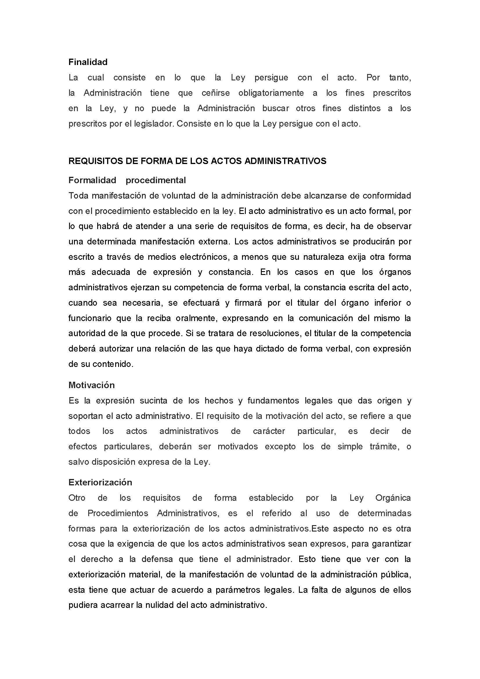 REQUISITOS ACTO ADMINISTRATIVO