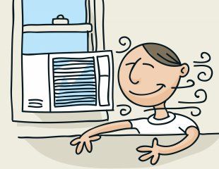 A system for reducing the temperature and humidity of the air in an enclosed space