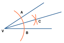 Without adjusting your compass place it n B and draw another arc that cuts off the one you just drew. Label the point where they cross C