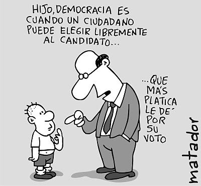 Nombre del artista: Matador Título de la obra: Elecciones y democracia en Colombia Lugar de la fotografía: Oficinas matador