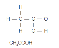 represent the structure of ethanoic acid (a carboxylic acid)